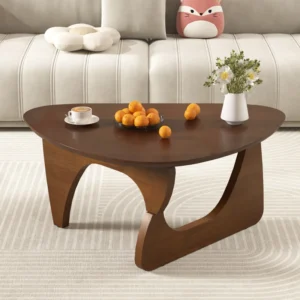 100% Solid Wood Triangle Coffee Table - Mid Century Modern Coffee Table